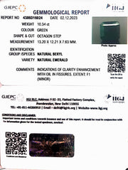 10.34/CT Natural Panna Stone with Govt. Lab Certificate (16650)